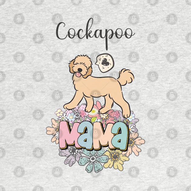 Apricot Cream Golden Cockapoo Mama by LulululuPainting